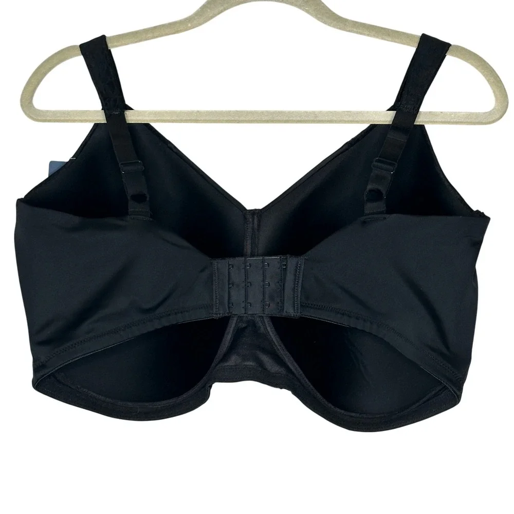 Playtex 46DD Black T‎ Shirt Wireless Smoothing No Show Cool Comfort Bra NWT